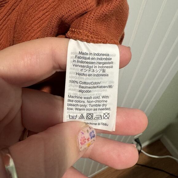 Madewell Texture Thread Square Neck Dress Terra Cotta Size Large - Picture 6 of 7